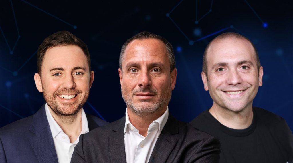 A blue abstract background with the headshots of Steve Naudé, Global Managing Director, Wise Platform (left), Raphael Barisaac, Global Head of Payments & Cash Management, UniCredit (centre) and Daniel Webber, CEO, FXC Intelligence (right) overlaid