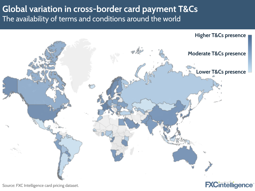 Global variation in cross-border card payment T&Cs