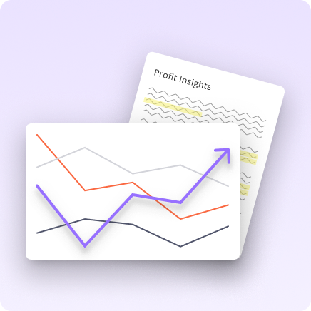 A graphic of a mock chart and report