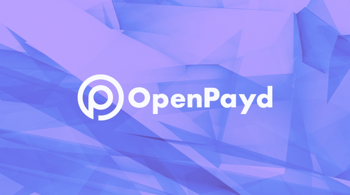 The logo of payments company OpenPayd, which is set to debut on the Nasdaq later this year, on an abstract background