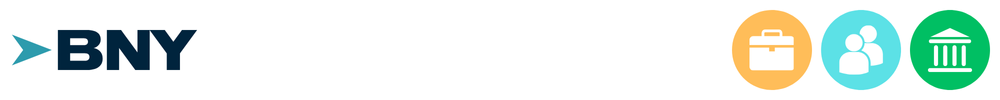 The logo of BNY with icons showing its role in consumer-to-consumer payments, business payments, banking