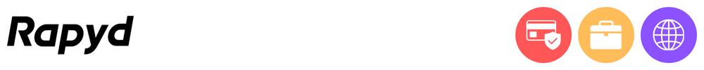The logo of Rapyd with icons showing its role in payments acceptance and processing, payments infrastructure and platforms, business payments
