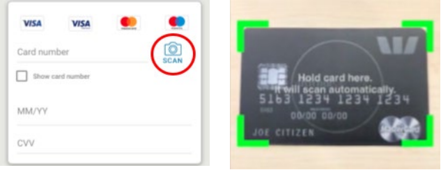An example of card scanning